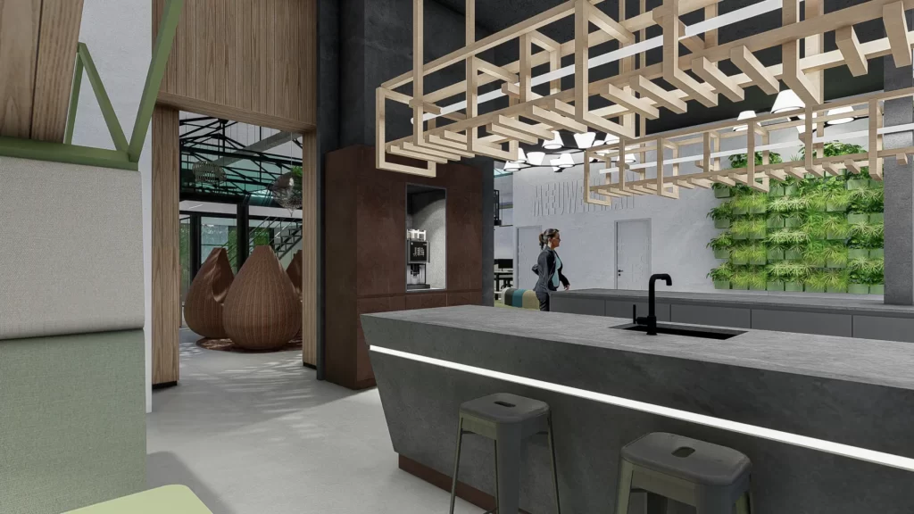 interieurontwerp betonstuc bar met cortenstalen elementen - meeuwenlaan-amsterdam