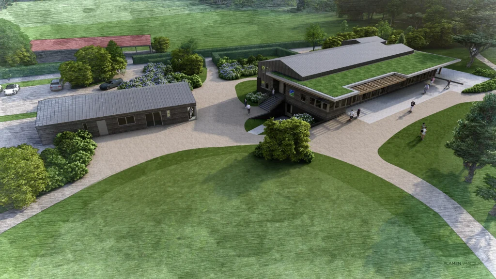 Plamen van Dijk | Design Studio - vogelvlucht impressie van nieuw ontwerp golfclub