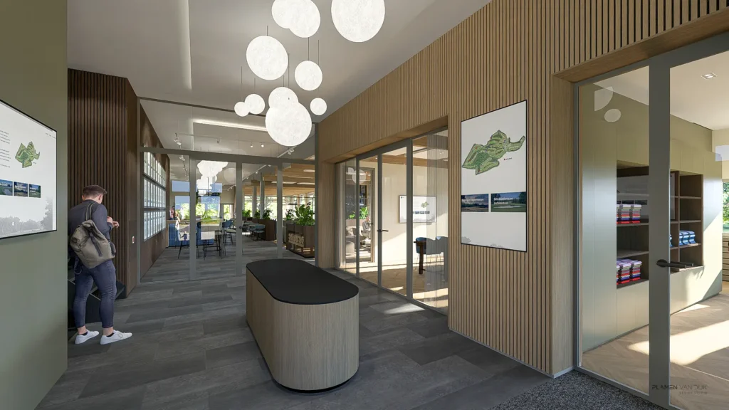 Plamen van Dijk | Design Studio - interieurontwerp entreegebied golfclub De Hoge Kleij