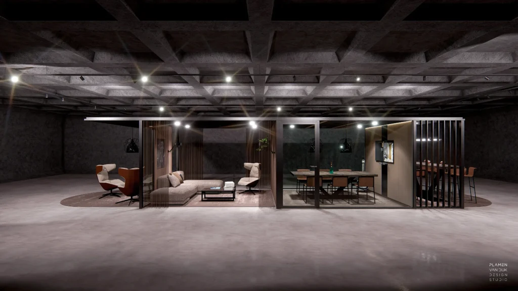 Plamen van Dijk | Design Studio – conceptontwerp pazio in industriële setting