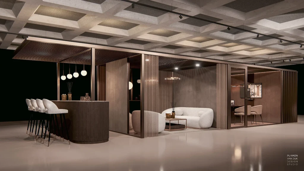 Plamen van Dijk | Design Studio – 3D impressie PAZIO Luxury room in room concept