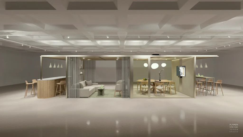 Plamen van Dijk | Design Studio – 3D impressie PAZIO Scandinavisch room in room concept