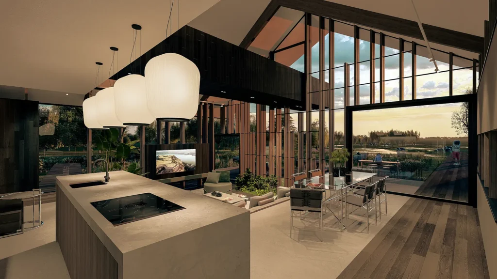 Plamen van Dijk | Design Studio - impressie keuken tijdens zonsondergang