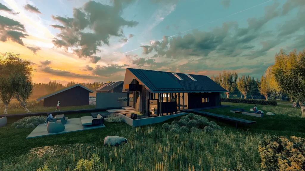 Plamen van Dijk | Design Studio - visuals natuurvilla's zijaanzicht