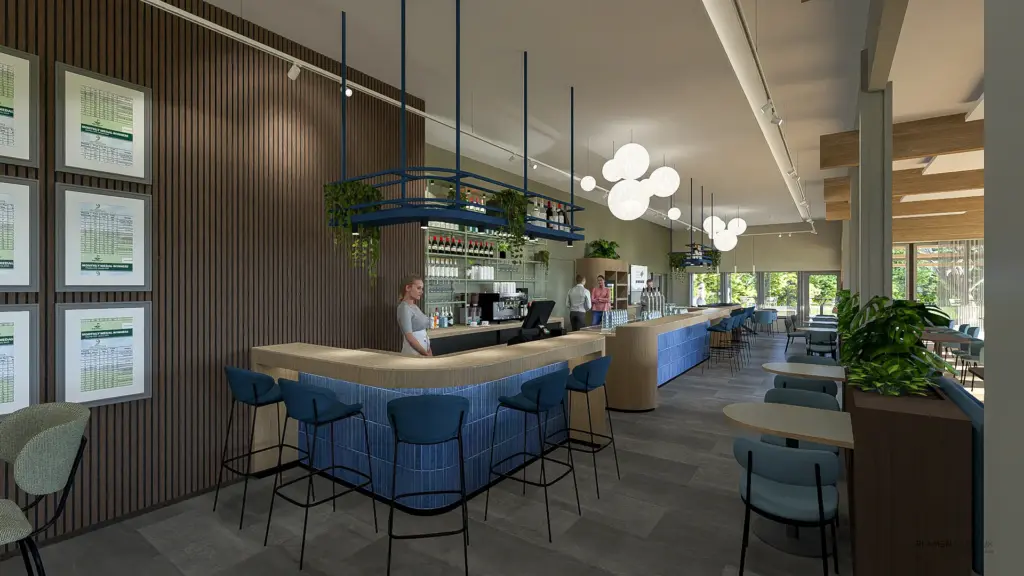 3D visualisatie van restaurant en lounge ontworpen door Plamen van Dijk